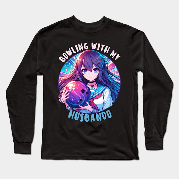 Bowling Anime girl Long Sleeve T-Shirt by Japanese Fever